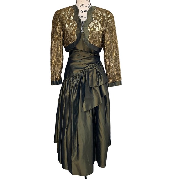 Vintage Jessica McClintock Dress With Jacket Size 8 - Picture 2 of 15